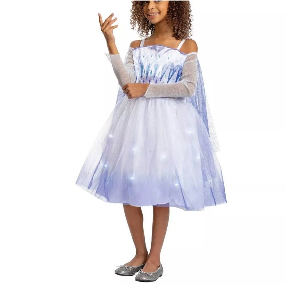 Disguise Disney Frozen Elsa Deluxe Light Up Halloween Costume Dress Headpiece
